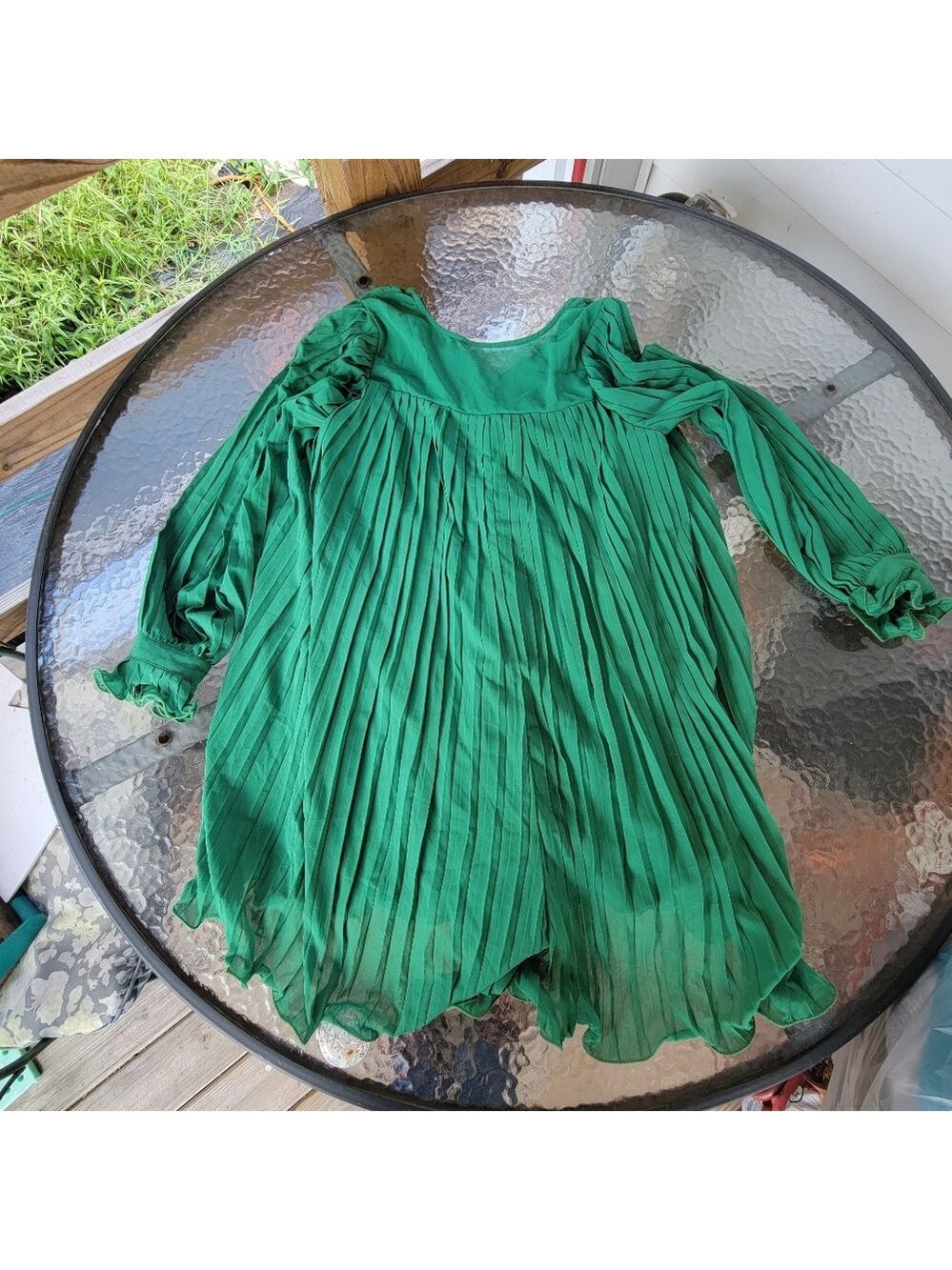 Green Pleated Jumpsuit Size S - Picture 3 of 7